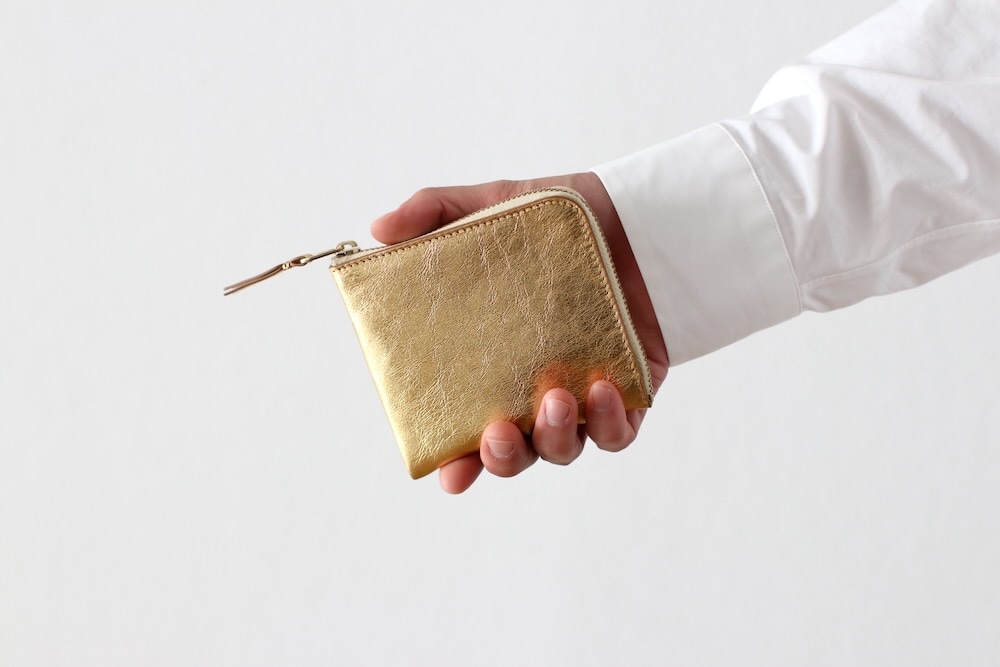 ں١Wallet COMME des GARCONS (å ǥ륽) "LZIP - GOLD LEATHER- 8Z-B031-051"