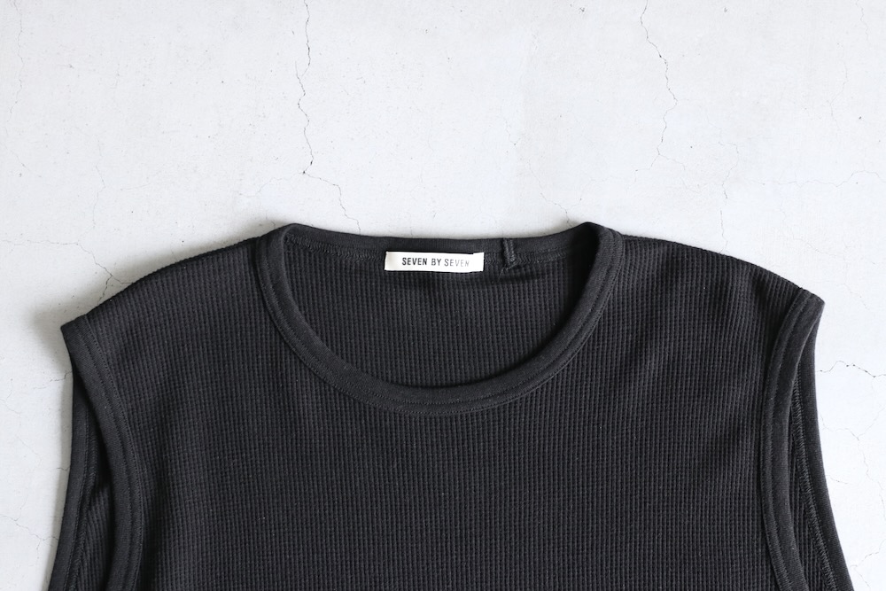 SEVEN BY SEVEN (֥Х֥) "WRAP AROUND SLEEVELESS TEE - Recycle supima waffle -"