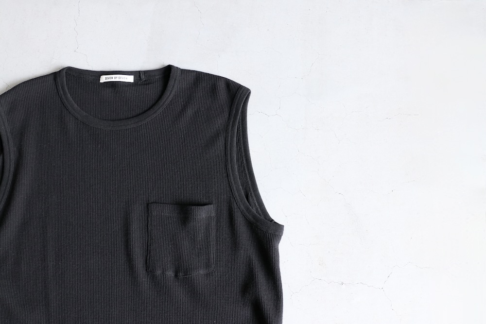 SEVEN BY SEVEN (֥Х֥) "WRAP AROUND SLEEVELESS TEE - Recycle supima waffle -"