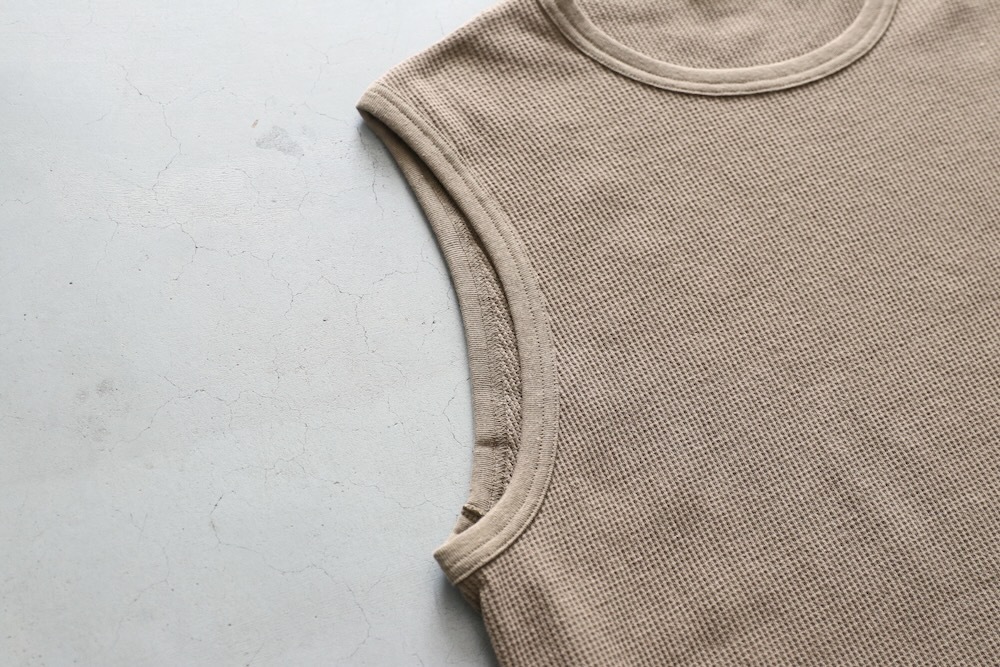 SEVEN BY SEVEN (֥Х֥) "WRAP AROUND SLEEVELESS TEE - Recycle supima waffle -"