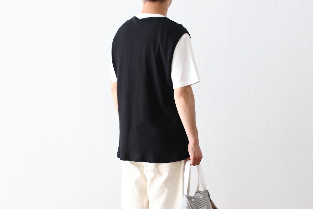 SEVEN BY SEVEN (֥Х֥) "WRAP AROUND SLEEVELESS TEE - Recycle supima waffle -"