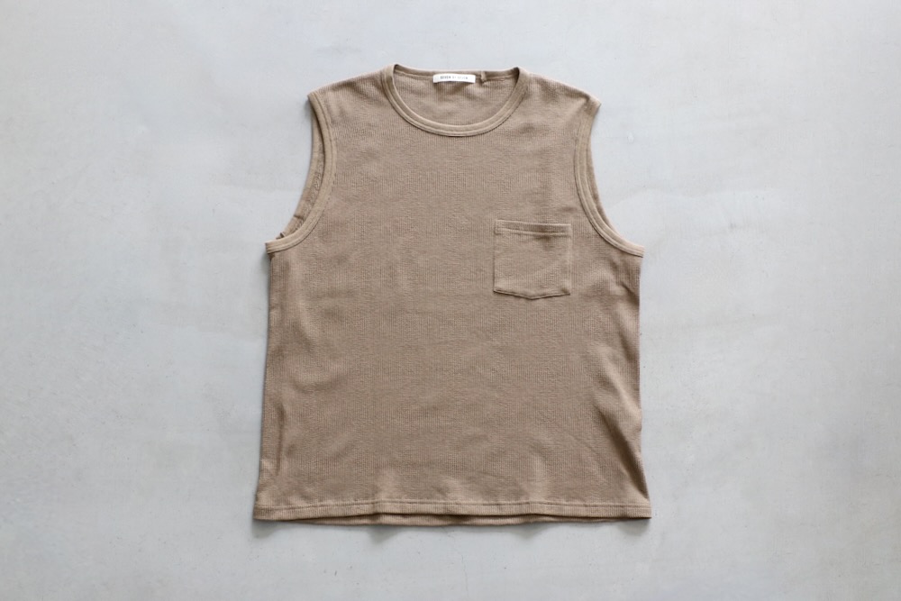 SEVEN BY SEVEN (֥Х֥) "WRAP AROUND SLEEVELESS TEE - Recycle supima waffle -"