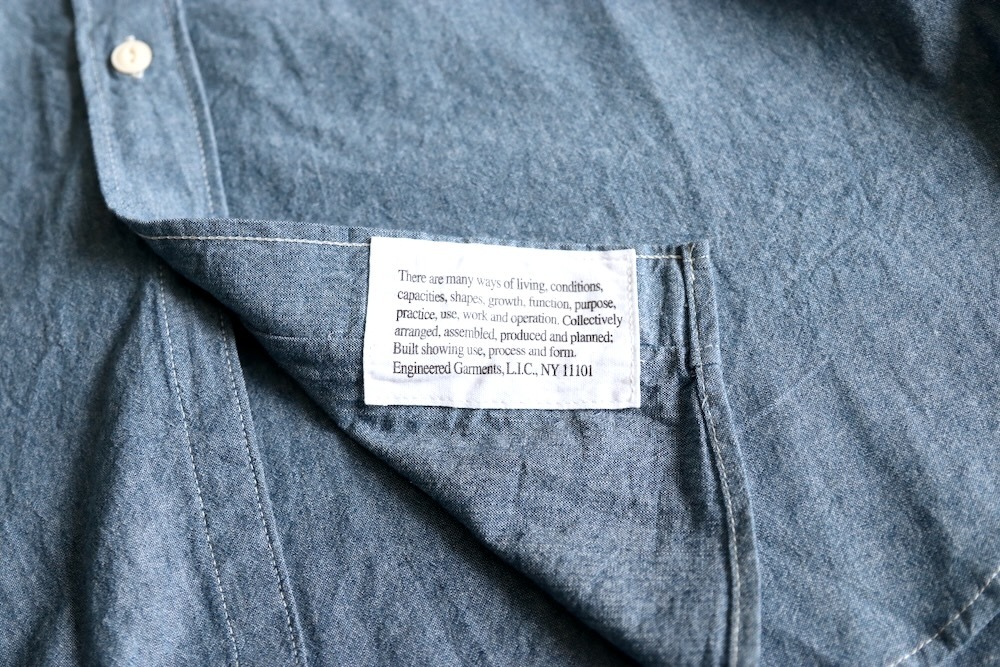Engineered Garments (���󥸥˥����ɥ�������) "Work Shirt - 4.5oz Cotton Chambray"