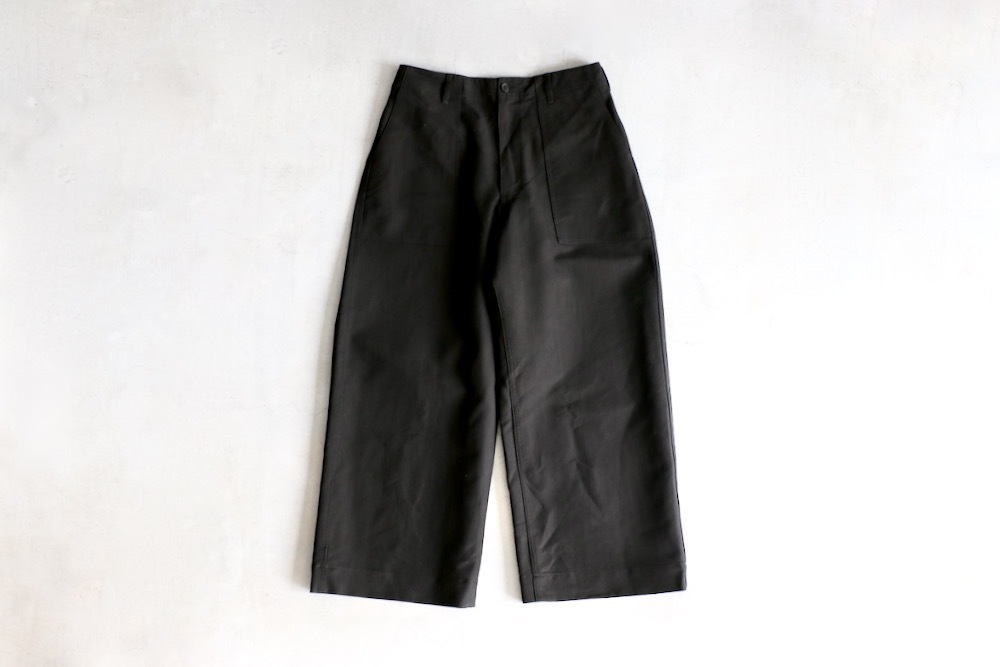 新品 COCUCA 24SS ベイカーパンツ 614670130063 ブラック CIOTA - 【ラスト1点】スビンコットンムラ糸バックサテン