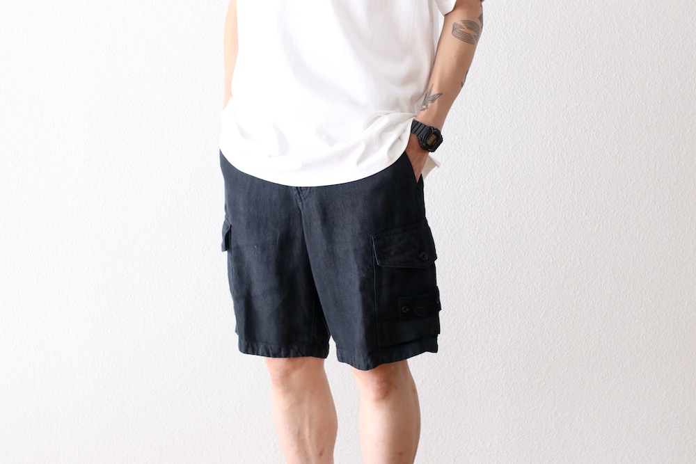 STONE ISLAND(���ȡ��󥢥����� ) "STONE ISLAND GHOST PIECE DIAGONAL LINEN BERMUDA REGULAR GHOST"