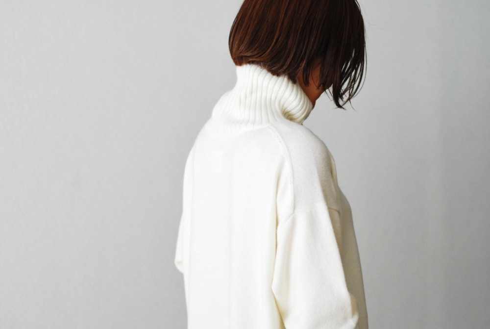 WOMEN'STOUJOURSʥȥ塼ˡTurtle Neck Side Slit Big Pullover - EXTRA FINE MERINO WOOL*CASHMERE KNIT