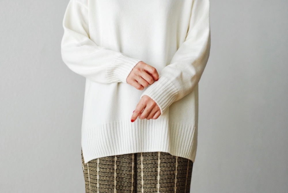 WOMEN'STOUJOURSʥȥ塼ˡTurtle Neck Side Slit Big Pullover - EXTRA FINE MERINO WOOL*CASHMERE KNIT