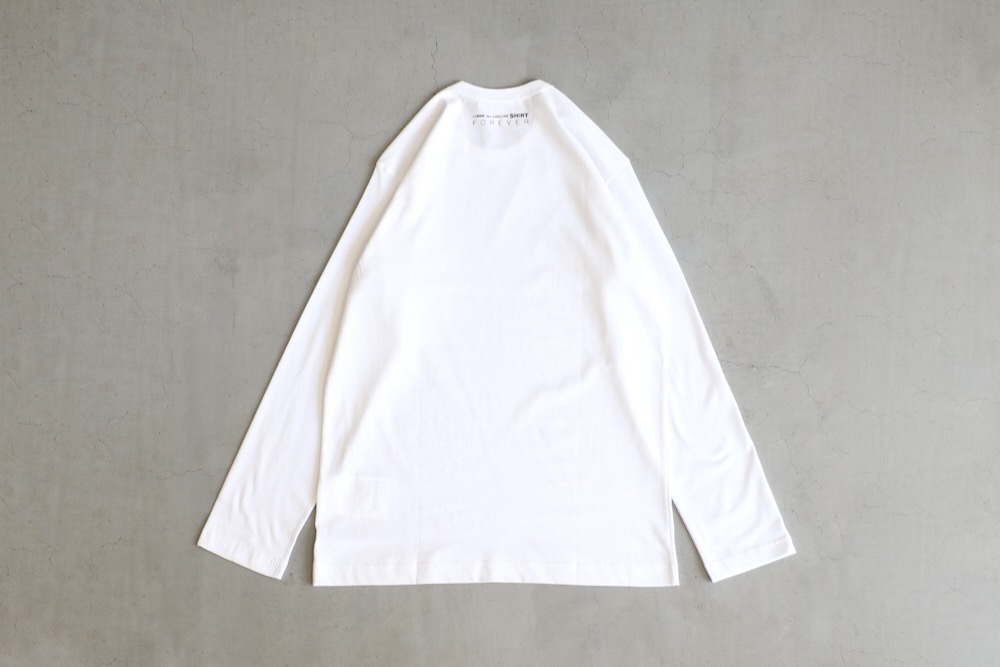 COMME des GARCONS SHIRT(  륽 ) "cotton jersey plain with FOREVER Printed L/S TEE FZ-T003-051"