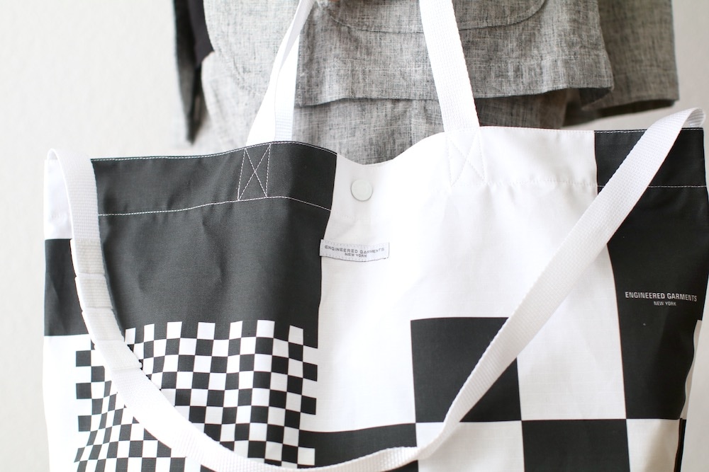 Engineered Garments (���󥸥˥����ɥ�������) "Carry All Tote - Checker Print Cotton Ripstop - "