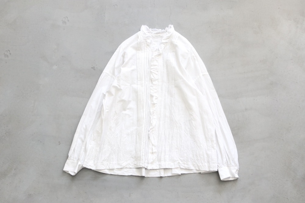 ��WOMEN'S��TOUJOURS�ʥȥ����塼�ˡ�Pin Tuck Ruffle Shirt - COTTON*SILK FAILLE CLOTH-��