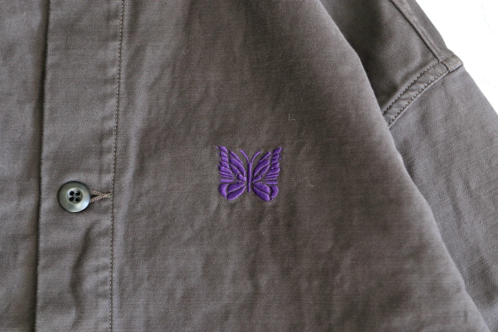 Needles(ˡɥ륺) "Stand Collar Army Shirt - Back Sateen"