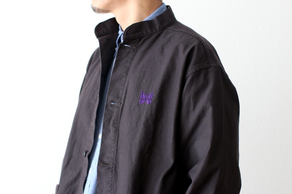 Needles(ˡɥ륺) "Stand Collar Army Shirt - Back Sateen"