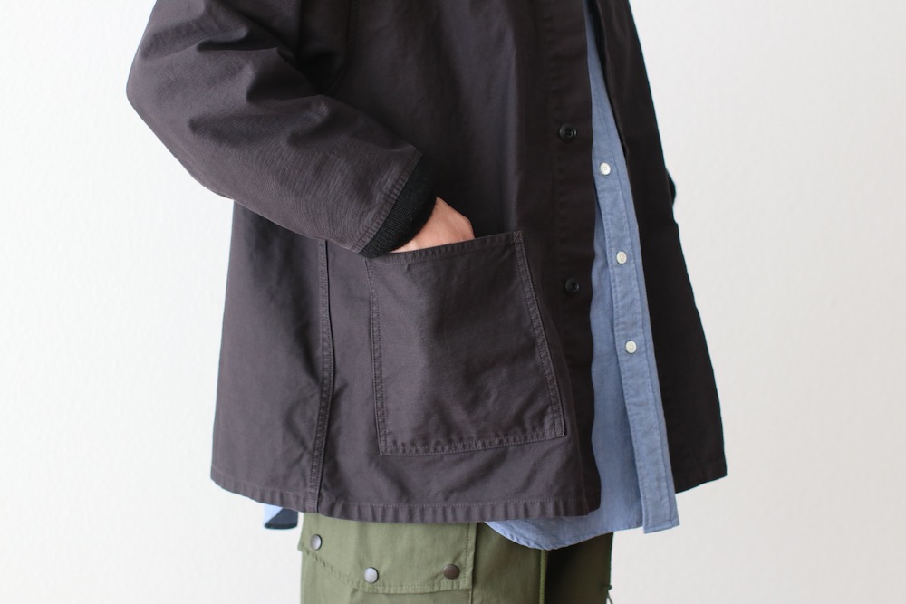 Needles(ˡɥ륺) "Stand Collar Army Shirt - Back Sateen"