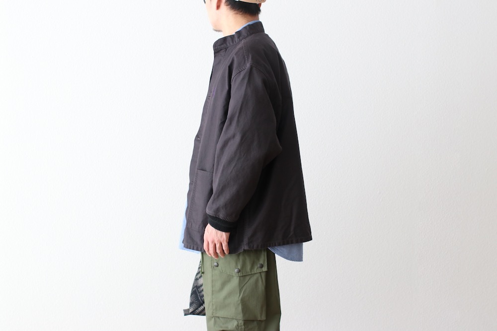 Needles(ˡɥ륺) "Stand Collar Army Shirt - Back Sateen"