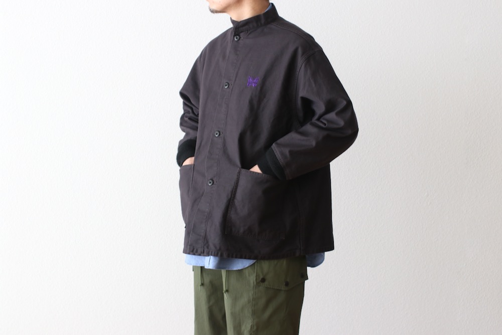 Needles(ˡɥ륺) "Stand Collar Army Shirt - Back Sateen"