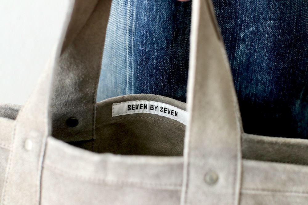 SEVEN BY SEVEN (֥Х֥) "HAND PAINTED LEATHER TOTE BAG - Cow split leather -"