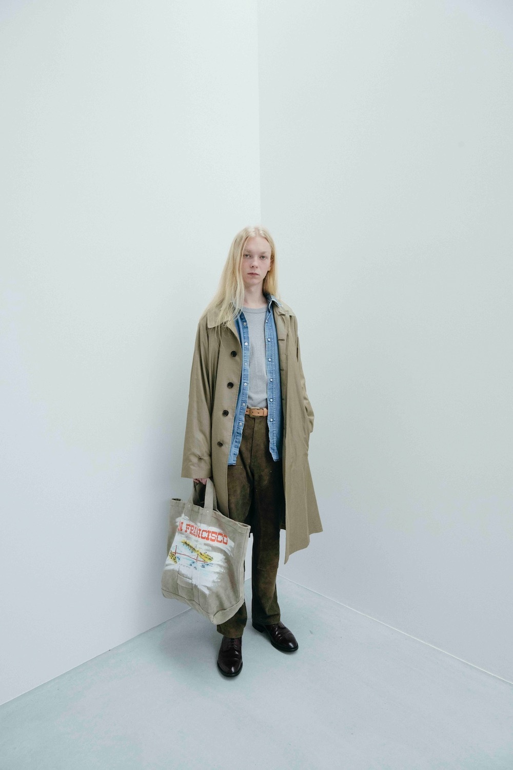 SEVEN BY SEVEN (֥Х֥) "HAND PAINTED LEATHER TOTE BAG - Cow split leather -"