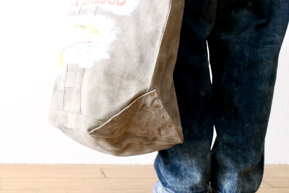 SEVEN BY SEVEN (֥Х֥) "HAND PAINTED LEATHER TOTE BAG - Cow split leather -"