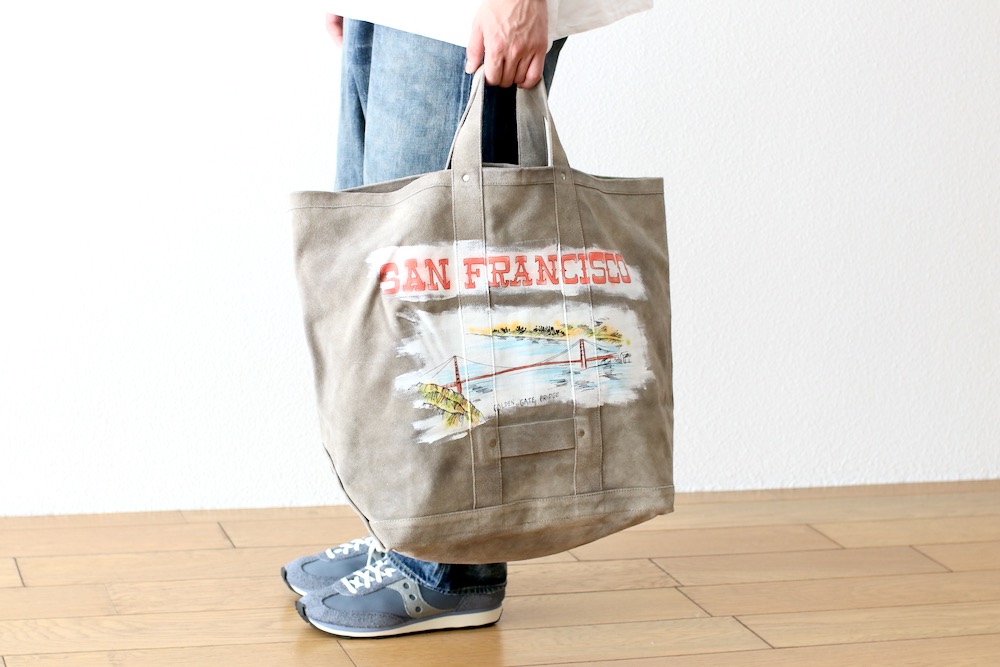 SEVEN BY SEVEN (֥Х֥) "HAND PAINTED LEATHER TOTE BAG - Cow split leather -"