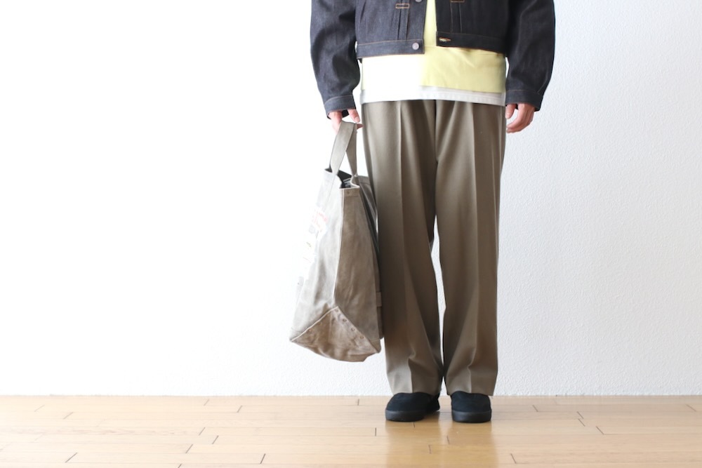 SEVEN BY SEVEN (֥Х֥) "HAND PAINTED LEATHER TOTE BAG - Cow split leather -"