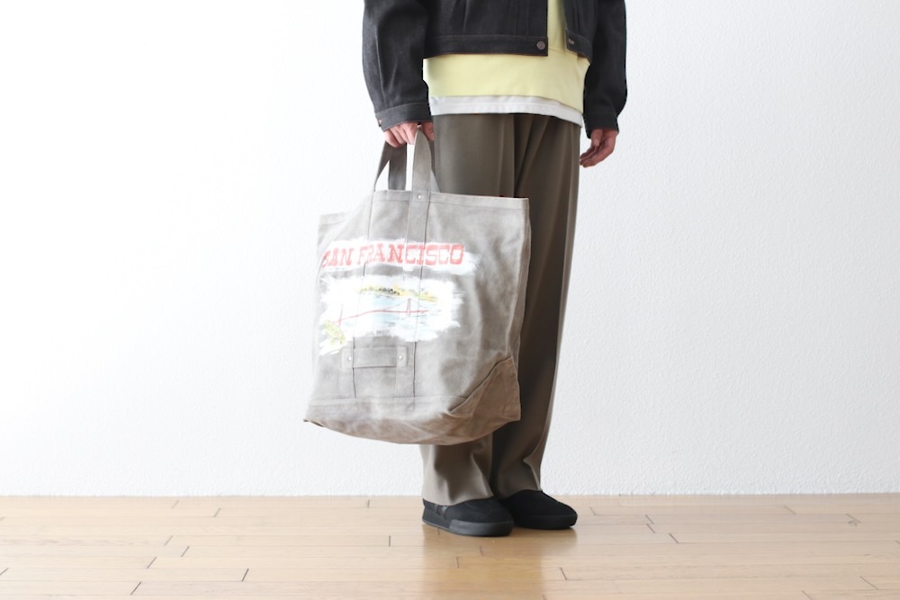 SEVEN BY SEVEN (֥Х֥) "HAND PAINTED LEATHER TOTE BAG - Cow split leather -"