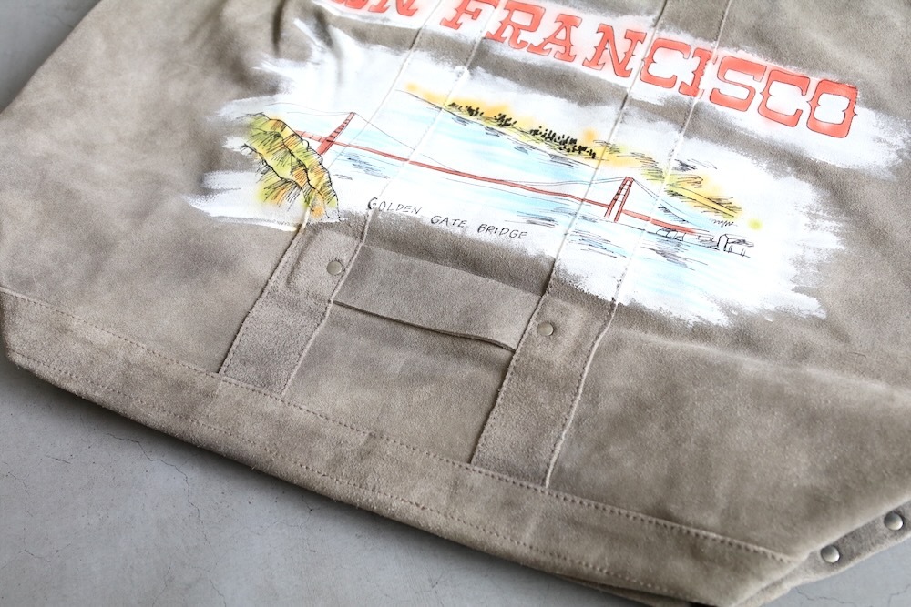 SEVEN BY SEVEN (֥Х֥) "HAND PAINTED LEATHER TOTE BAG - Cow split leather -"