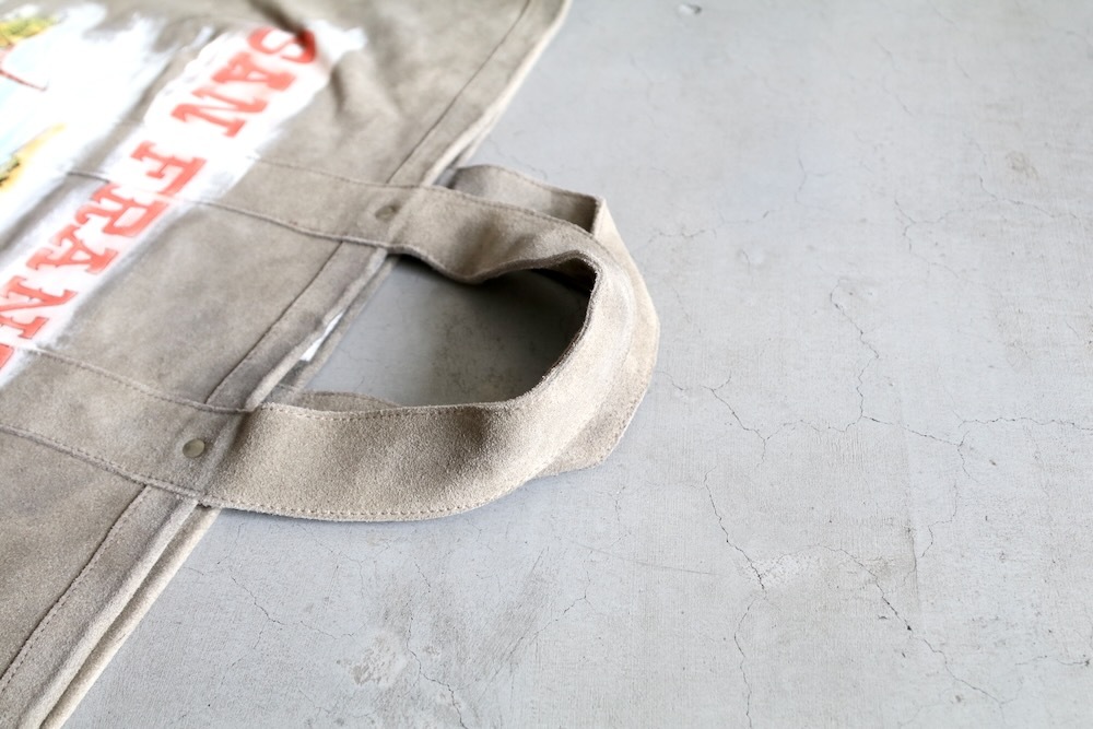 SEVEN BY SEVEN (֥Х֥) "HAND PAINTED LEATHER TOTE BAG - Cow split leather -"