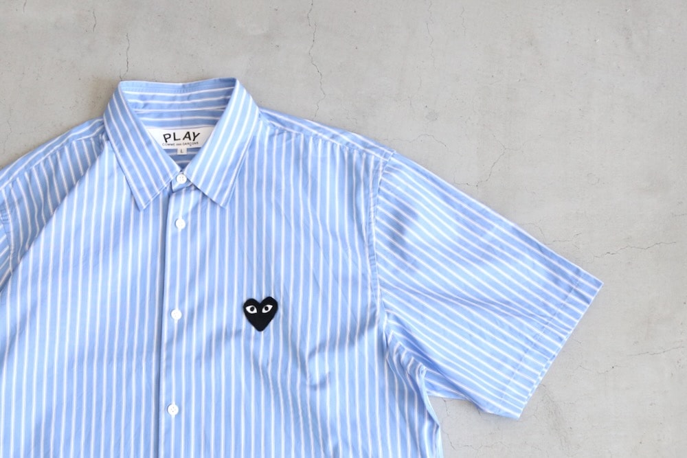 PLAY COMME des GARCONS(�ץ쥤 ���� �� ����륽��) "Striped Short Sleeve Shirt - AX-B022-051 -"