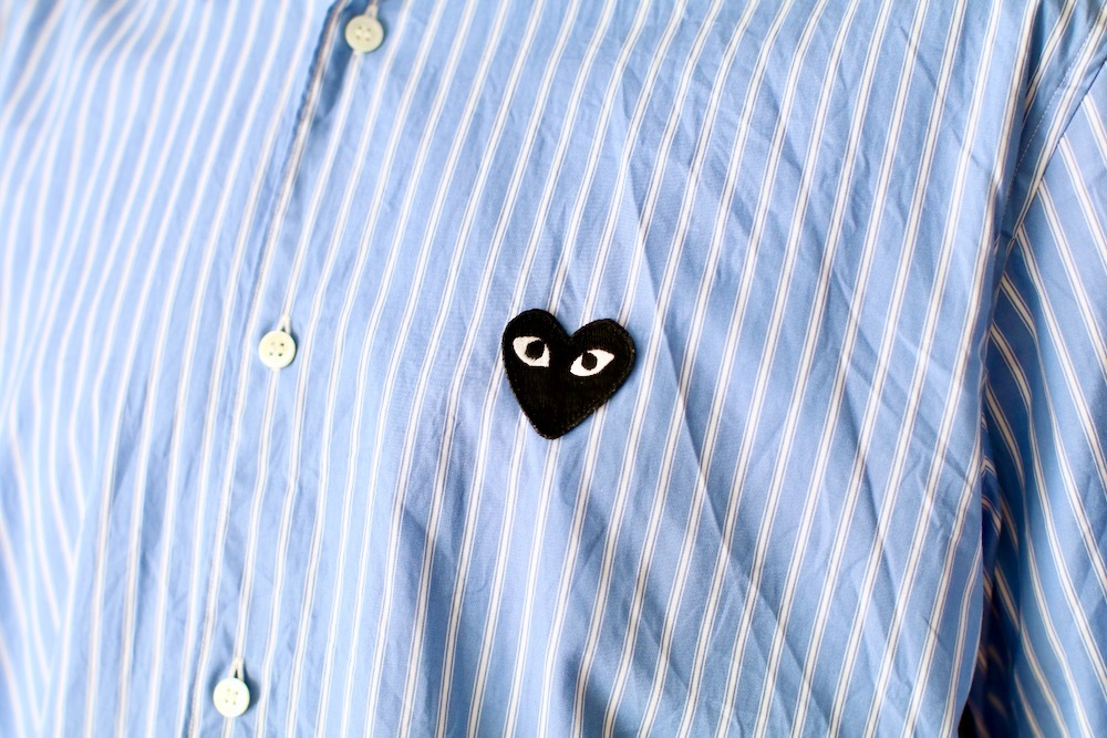 PLAY COMME des GARCONS(�ץ쥤 ���� �� ����륽��) "Striped Short Sleeve Shirt - AX-B022-051 -"
