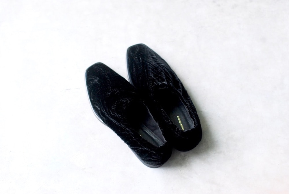 Hender Scheme / SQUARE BALLET VELVET QUILT/シューズ/4/ブラック/ベロア// HenderScheme(エンダースキーマ) 