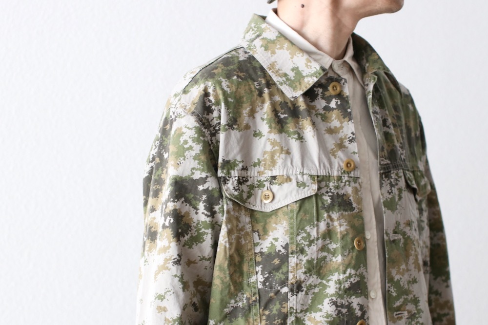 ts(s) (�ƥ�����������) "Double Flap Pocket Short Jacket -Garment Dye Camo Print Cotton Cloth"