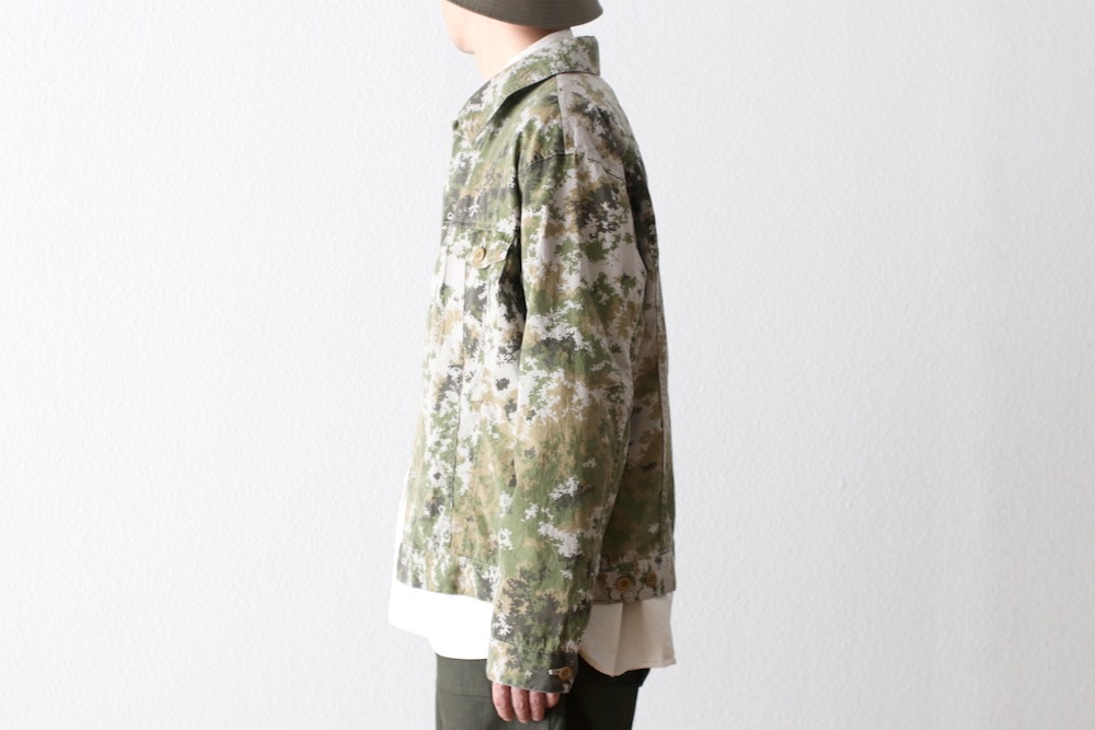 ts(s) (�ƥ�����������) "Double Flap Pocket Short Jacket -Garment Dye Camo Print Cotton Cloth"