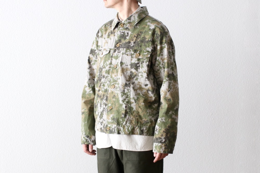 ts(s) (�ƥ�����������) "Double Flap Pocket Short Jacket -Garment Dye Camo Print Cotton Cloth"