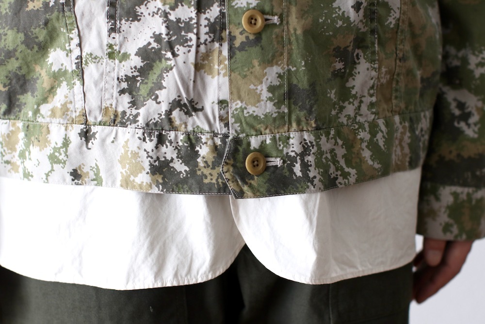 ts(s) (�ƥ�����������) "Double Flap Pocket Short Jacket -Garment Dye Camo Print Cotton Cloth"