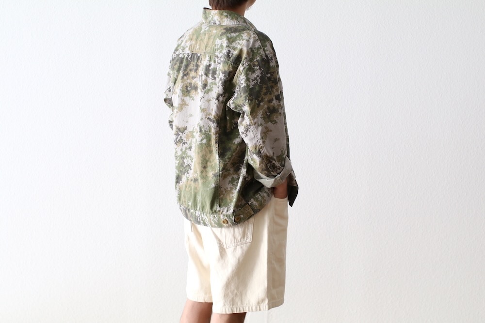 ts(s) (�ƥ�����������) "Double Flap Pocket Short Jacket -Garment Dye Camo Print Cotton Cloth"