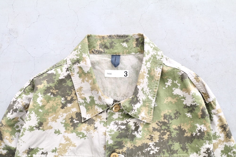 ts(s) (�ƥ�����������) "Double Flap Pocket Short Jacket -Garment Dye Camo Print Cotton Cloth"