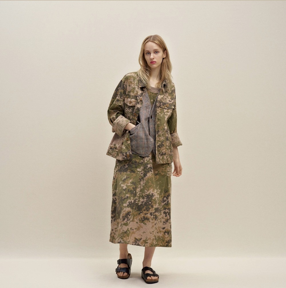 ts(s) (�ƥ�����������) "Double Flap Pocket Short Jacket -Garment Dye Camo Print Cotton Cloth"
