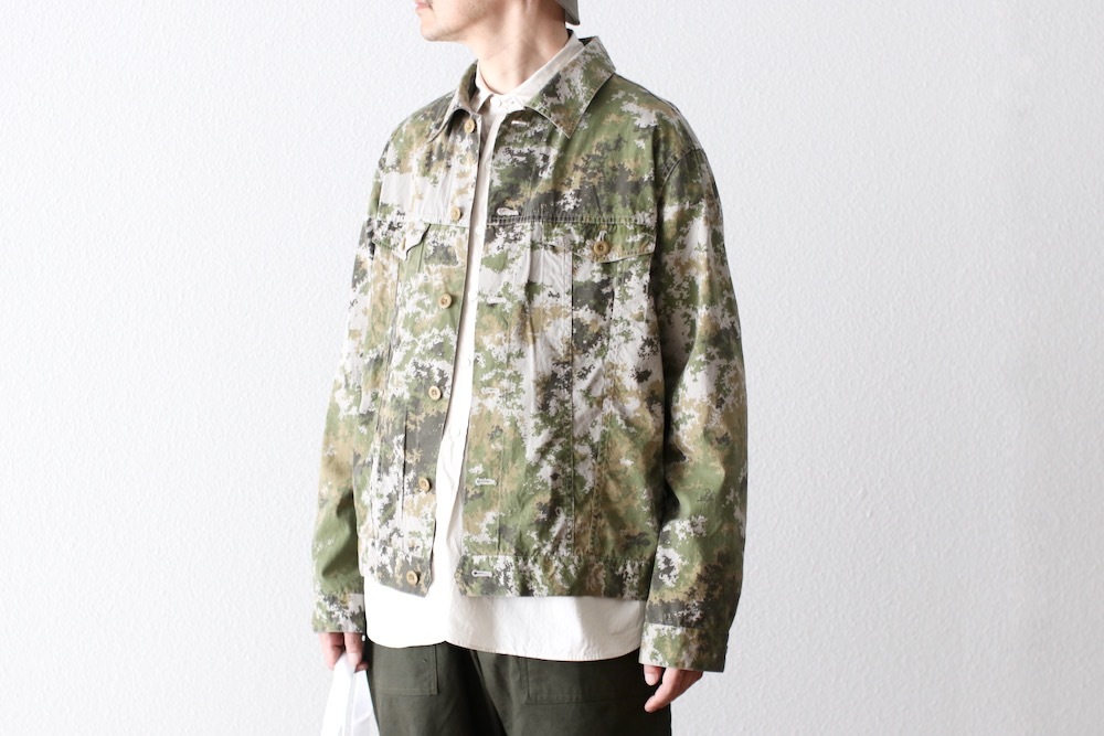 ts(s) (�ƥ�����������) "Double Flap Pocket Short Jacket -Garment Dye Camo Print Cotton Cloth"