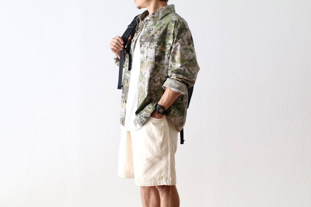 ts(s) (�ƥ�����������) "Double Flap Pocket Short Jacket -Garment Dye Camo Print Cotton Cloth"