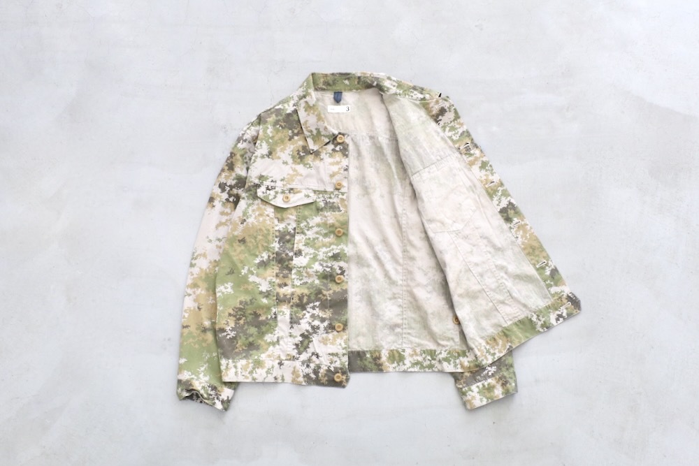 ts(s) (�ƥ�����������) "Double Flap Pocket Short Jacket -Garment Dye Camo Print Cotton Cloth"