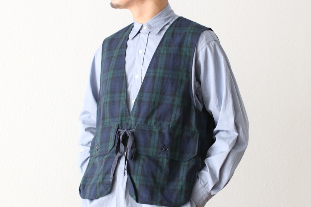 Engineered Garments (���󥸥˥����ɥ�������) "Fowl Vest - Blackwatch Cotton Linen"