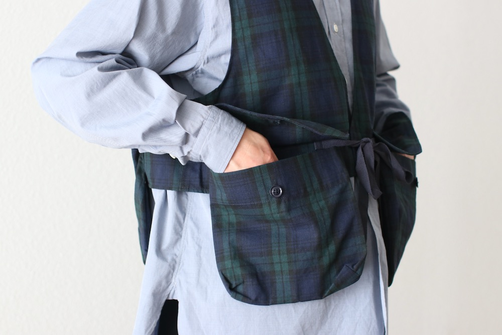 Engineered Garments (���󥸥˥����ɥ�������) "Fowl Vest - Blackwatch Cotton Linen"