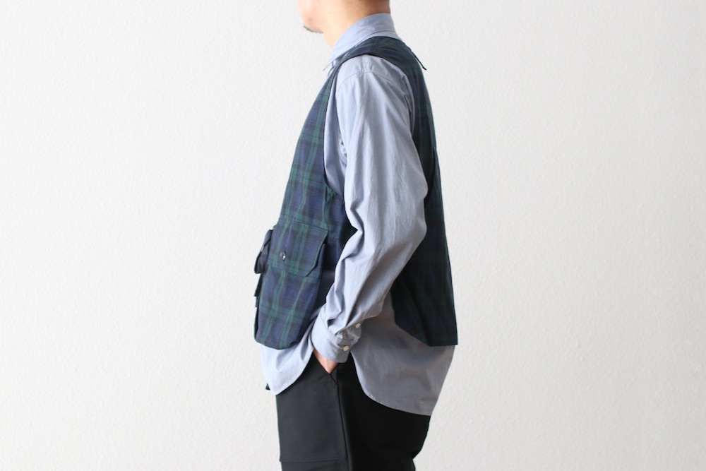 Engineered Garments (���󥸥˥����ɥ�������) "Fowl Vest - Blackwatch Cotton Linen"