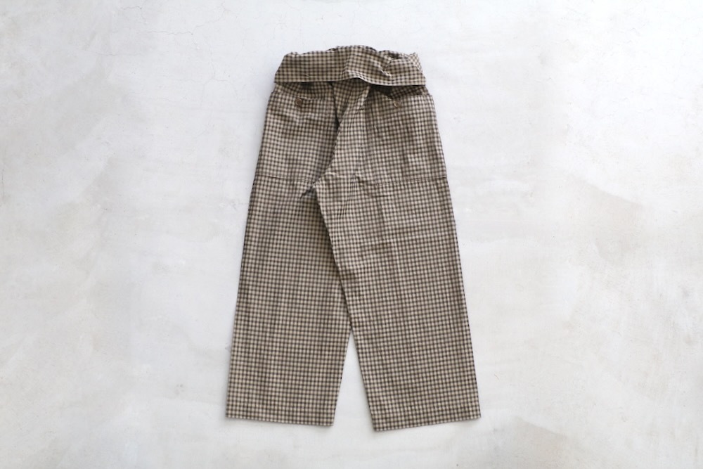 ts(s) (�ƥ�����������) "Gingham Plaid Jacquard Polyester*Cotton Cloth Thai Pants"