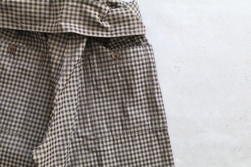 ts(s) (�ƥ�����������) "Gingham Plaid Jacquard Polyester*Cotton Cloth Thai Pants"