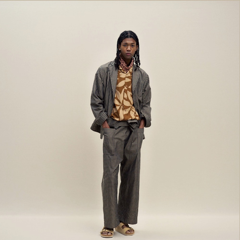 ts(s) (�ƥ�����������) "Gingham Plaid Jacquard Polyester*Cotton Cloth Thai Pants"