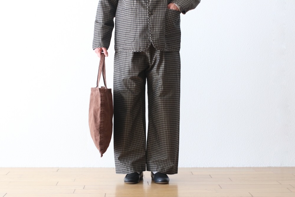 ts(s) (�ƥ�����������) "Gingham Plaid Jacquard Polyester*Cotton Cloth Thai Pants"