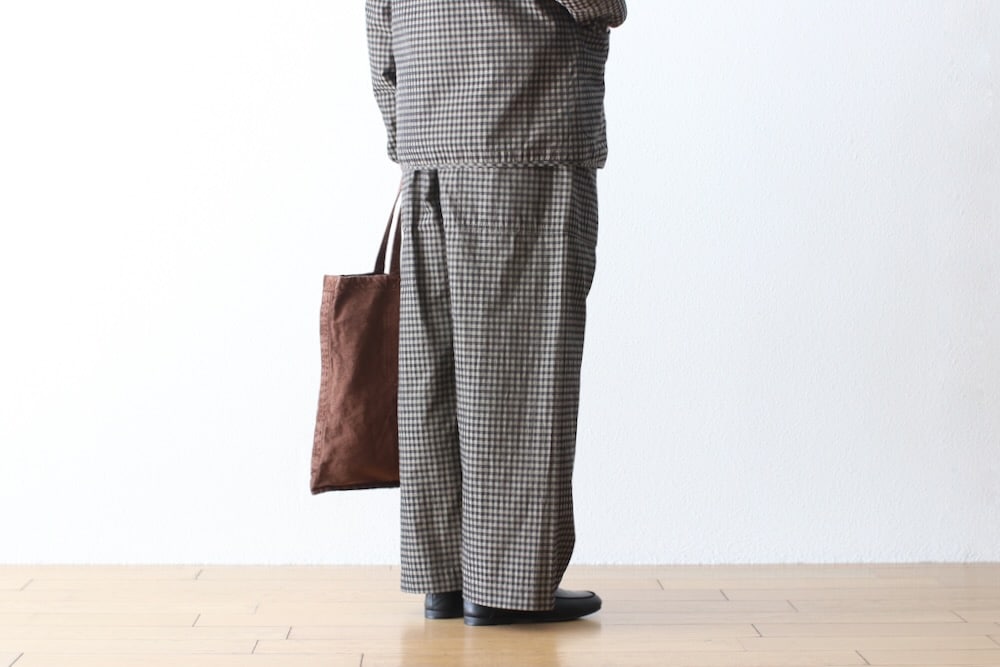 ts(s) (�ƥ�����������) "Gingham Plaid Jacquard Polyester*Cotton Cloth Thai Pants"