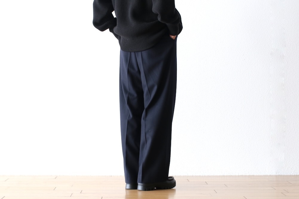 美品 SEVEN BY SEVEN IN TUCK TROUSERS メルトン IN TUCK TROUSERS ‐Powder melton‐ | SEVEN BY SEVEN