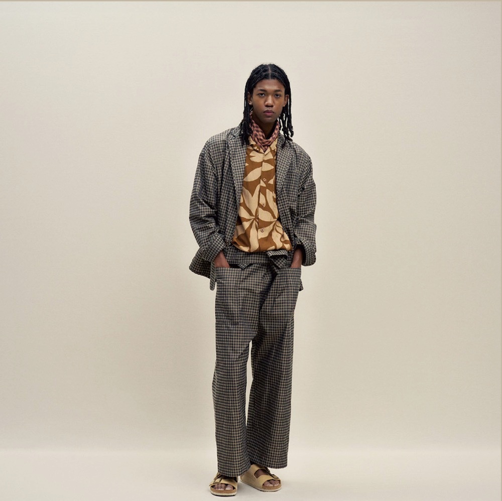 ts(s) (�ƥ�����������) "Gingham Plaid Jacquard Polyester*Cotton Cloth 2 Button 3 Patch Pocket Piping Jacket"